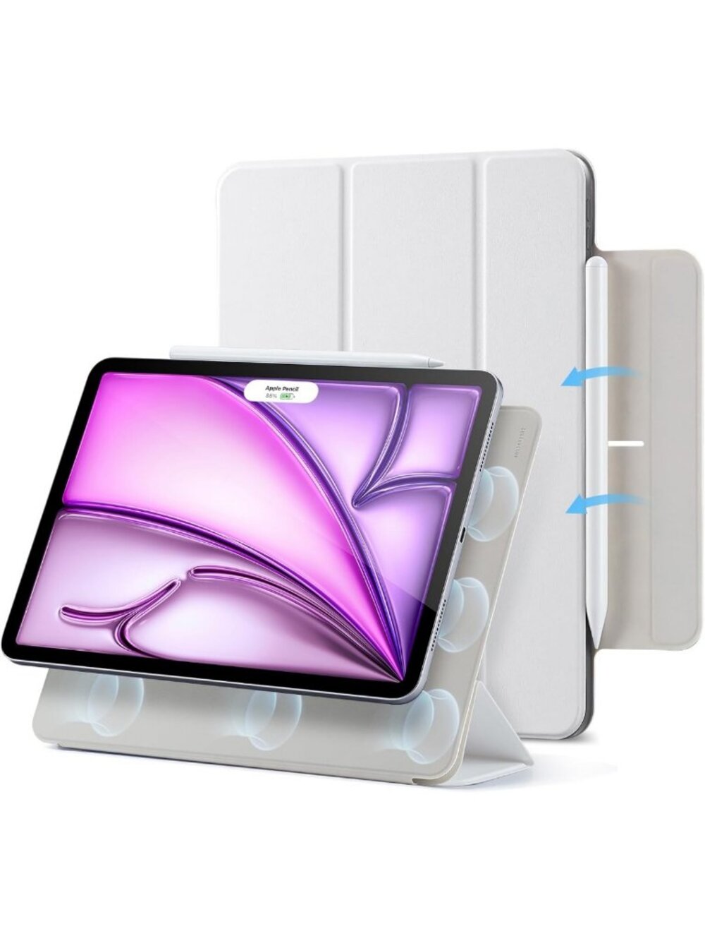 Stylish White iPad Air 13" & Pro 12.9 Case - Durable, Slim Fit, Shockproof Cover